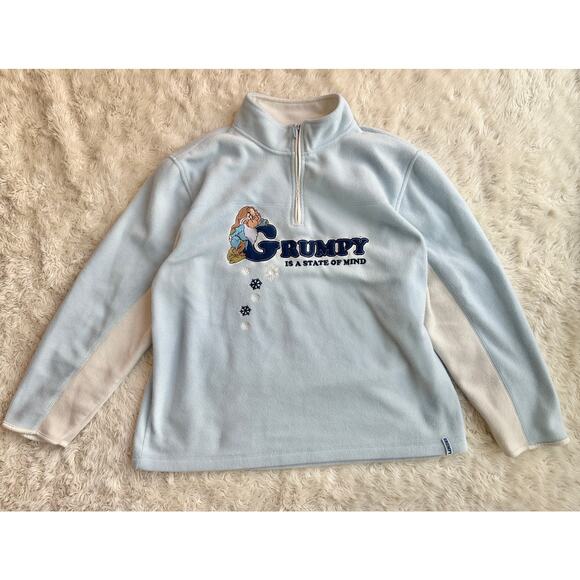Y2K Grumpy is a State of Mind Half Zip Fleece - Picture 1 of 11